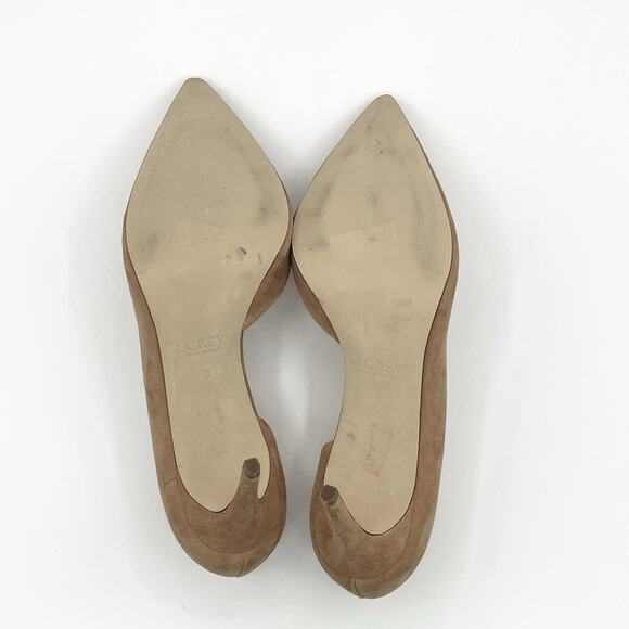 J.Crew Lucie Suede D'Orsay Pumps Chic Minimalist Classic Ashen Brown Heels Sz 8 - Picture 12 of 13